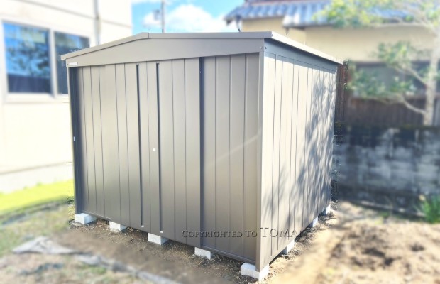 和歌山県西牟婁郡　M様邸　マツモト物置　MN-2622　PG色　物置　外構　お庭　ガーデン